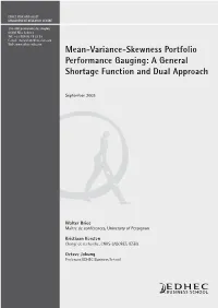 Mean-Variance-Skewness Portfolio Performance Gauging: a General Shortage Function and Dual Approach