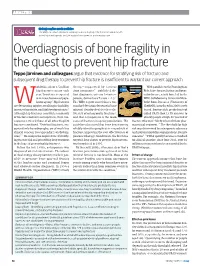 Overdiagnosis of Bone Fragility in the Quest to Prevent Hip Fracture