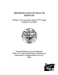 Prioritization of Health Services