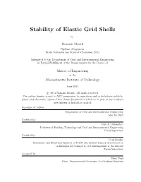 Stability of Elastic Grid Shells