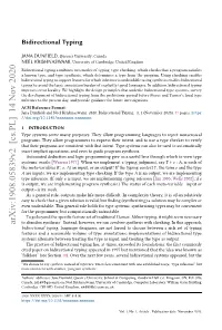 Bidirectional Typing