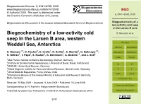 Biogeochemistry of a Low-Activity Cold Seep in the Larsen B Area Biogeochemistry of a Low-Activity Cold H