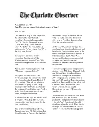 Charlotte Observer and Wire Service Sources