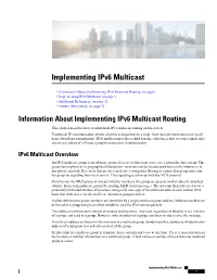 Information About Implementing Ipv6 Multicast Routing