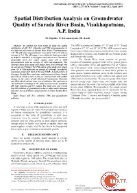 Spatial Distribution Analysis on Groundwater Quality of Sarada River Basin, Visakhapatnam, A.P