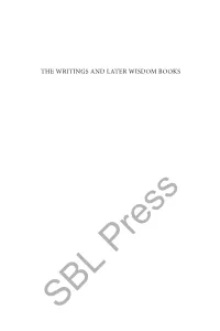 The Writings and Later Wisdom Books