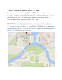 Things to See in Berlin Mitte (West)