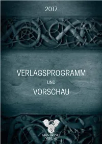 Verlagsprogramm Vorschau