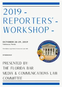 2019 Reporters Workshop Notebook