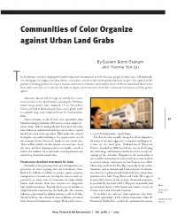 Communities of Color Organize Against Urban Land Grabs