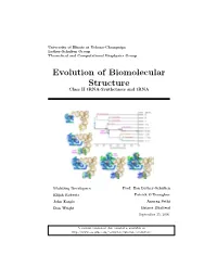 Evolution of Biomolecular Structure Class II Trna-Synthetases and Trna