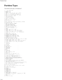 Partition Types