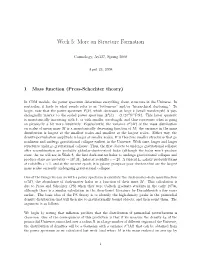 Week 5: More on Structure Formation