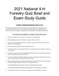 2021 National 4-H Forestry Quiz Bowl and Exam Study Guide