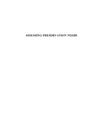 Assessing Preservation Needs: a Self-Survey Guide, by the Northeast Document Conservation Center