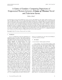 Comparing Depictions of Empowered Women Between a Game of Thrones Novel and Television Series