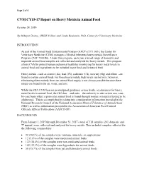 CVM CY15-17 Report on Heavy Metals in Animal Food