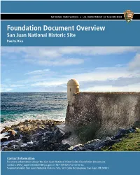 Foundation Document Overview San Juan National Historic Site Puerto Rico