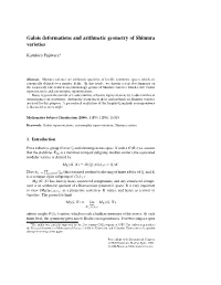 Galois Deformations and Arithmetic Geometry of Shimura Varieties