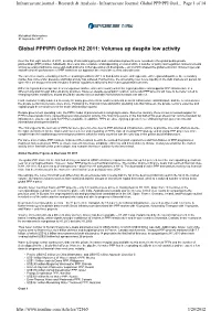 Global PPP/PFI Outlook H2 2011: Volumes up Despite Low Activity