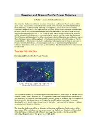Hawaiian and Greater Pacific Ocean Fisheries