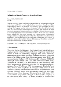 Inflectional Verb Classes in Acazulco Otomi