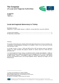 Local and Regional Democracy in Turkey