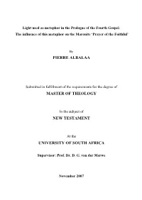 Pierre Albalaa Master of Theology New Testament University of South Africa