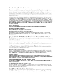 Senior Studio Media Production Documentation Edit