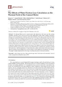 The Effects of Water Friction Loss Calculation on the Thermal Field Of