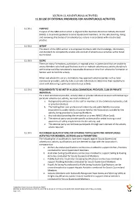 Use of External Providers for Adventurous Activities