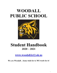 WOODALL PUBLIC SCHOOL Student Handbook