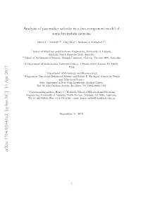 Analysis of Pacemaker Activity in a Two-Component Model of Some