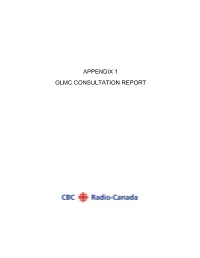 Appendix 1 Olmc Consultation Report