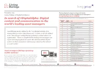 In Search of #Digitalalpha: Digital Content and Communication in the World's Leading Asset Managers