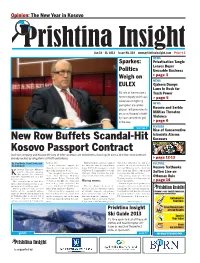 New Row Buffets Scandal-Hit Kosovo Passport Contract from Page 1 Documents to Misappropriate About 7,400 Euro
