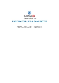 Past Match-Ups & Game Notes