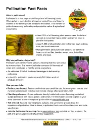 Pollination Fast Facts