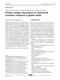 Primary Energy Consumption in Selected EU Countries Compared to Global Trends