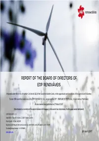 Report of the Board of Directors of Edp Renováveis