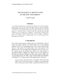 The Imagery of Birth Pangs in the New Testament1