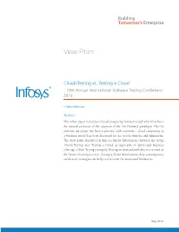 Cloud-Testing V/S Testing-Cloud