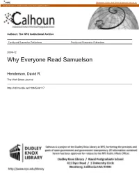 David R. Henderson: Why Everyone Read Samuelson - WSJ 8/17/15, 11:06 AM