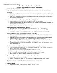 Faith Statement Outline