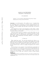 Logical Foundations: Personal Perspective