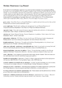 Machine Maintenance Log Manual