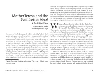 Mother Teresa and the Bodhisattva Ideal: a Buddhist View