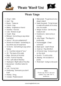 Pirate Word List