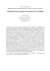 Routinizing Frame Analysis Through the Use of CAQDAS
