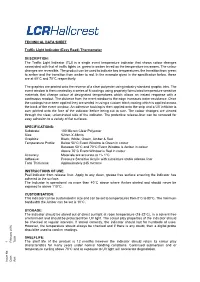 TECHNICAL DATA SHEET Traffic Light Indicator (Easy Read)